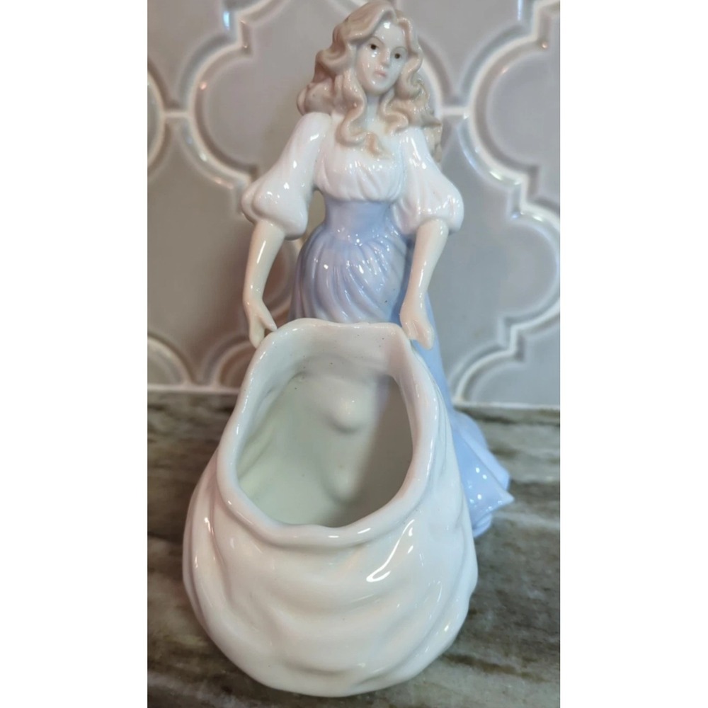 Vintage 1994 House of LLoyd Victorian Lady Porcelain Girl Angel Blue Figurine - Picture 7 of 11